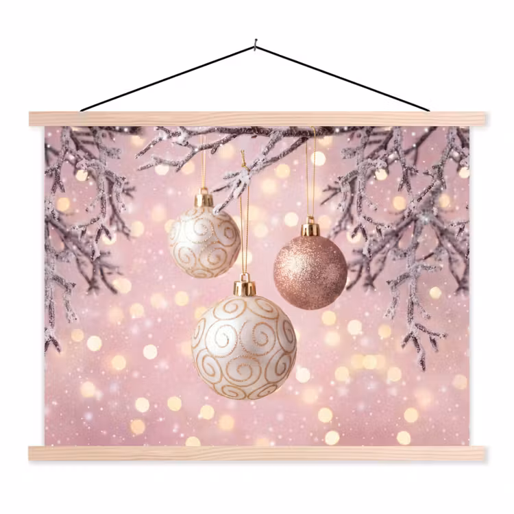 Schoolplaat - Kerstbal - Roze - Winter — 1