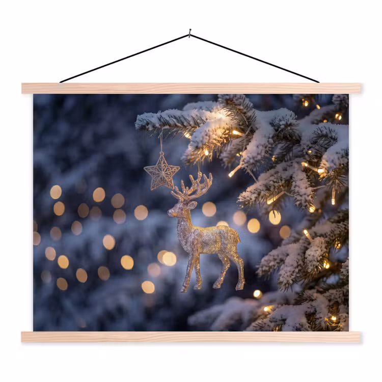 Schoolplaat - Rendier - Kerst - Sneeuw — 1