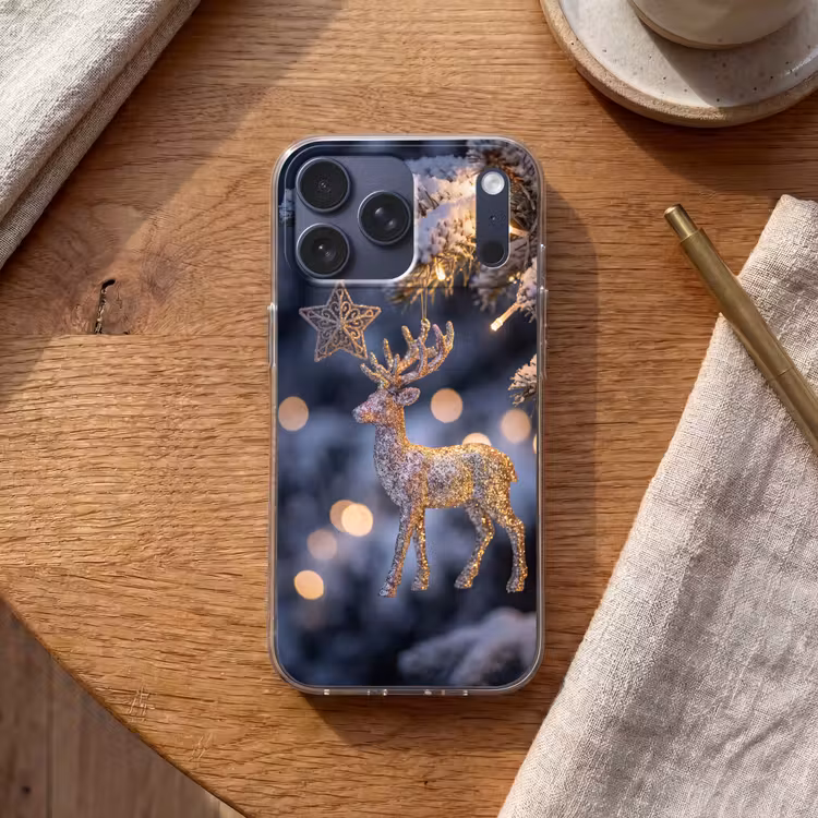 Telefoonhoesje Softcase - Rendier - Kerst - Sneeuw — 2