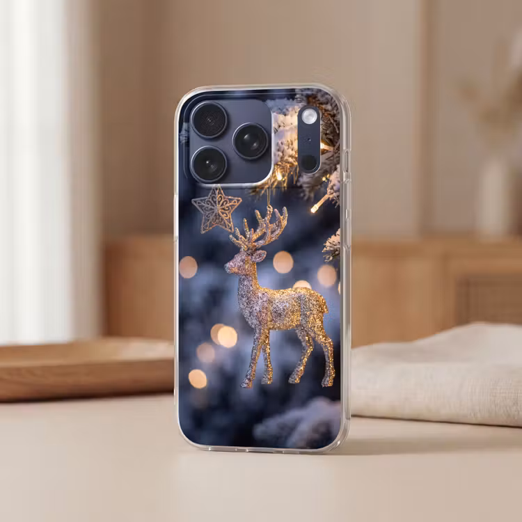 Telefoonhoesje Softcase - Rendier - Kerst - Sneeuw — 3