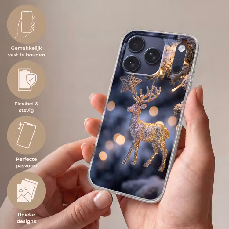 Telefoonhoesje Softcase - Rendier - Kerst - Sneeuw — 4
