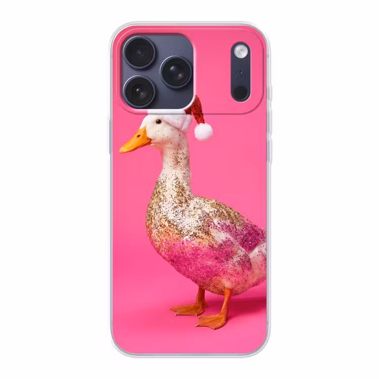 Telefoonhoesje Softcase - Vogel - Kerst - Roze