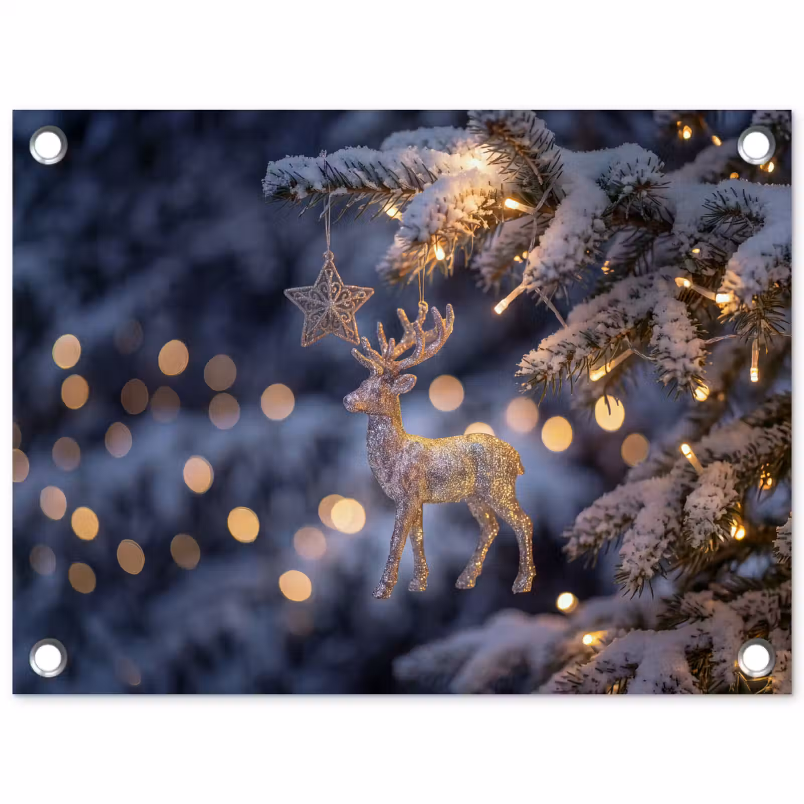 Tuinposter - Rendier - Kerst - Sneeuw — 1