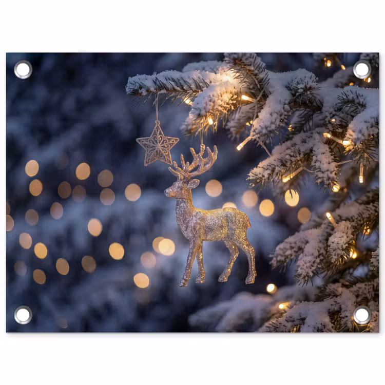 Tuinposter - Rendier - Kerst - Sneeuw — 1