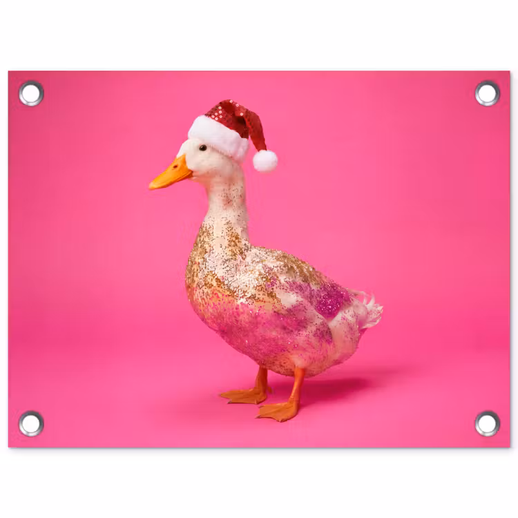 Tuinposter - Vogel - Kerst - Roze