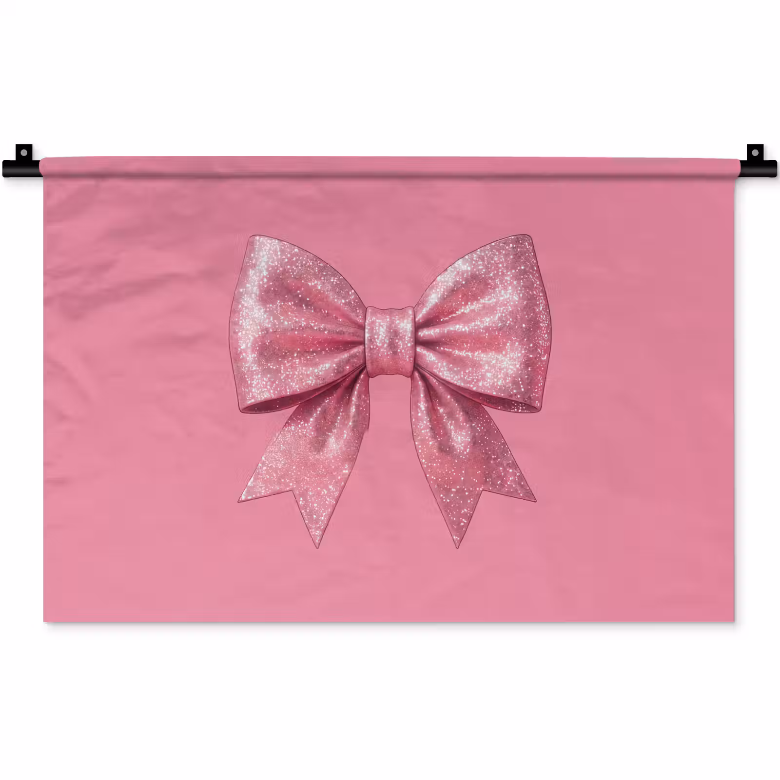 Wandkleed - Roze strik - Glitter — 1