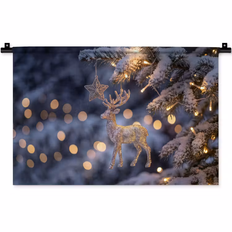 Wandkleed - Rendier - Kerst - Sneeuw — 1