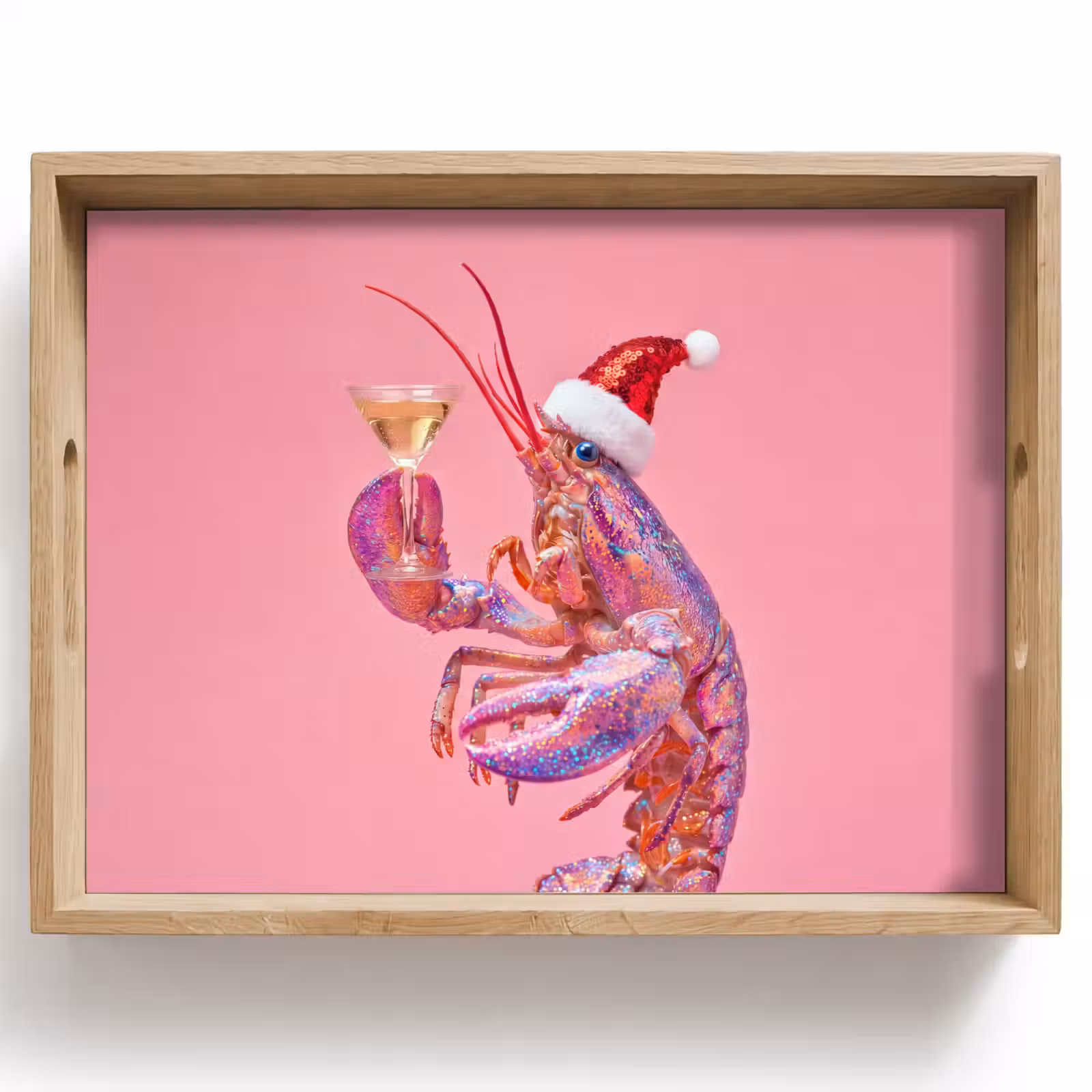 Dienblad - Kreeft - Kerst - Roze — 1