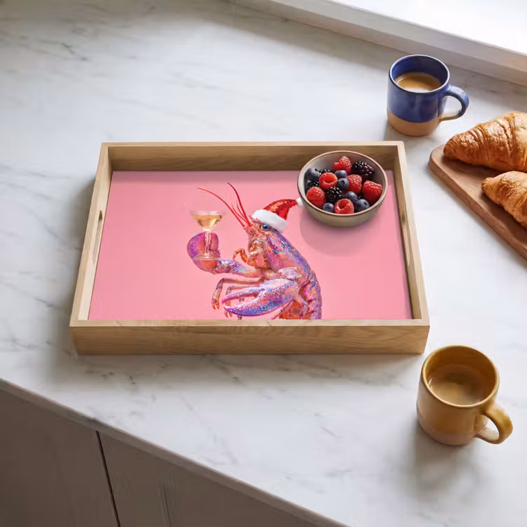 Dienblad - Kreeft - Kerst - Roze — 4