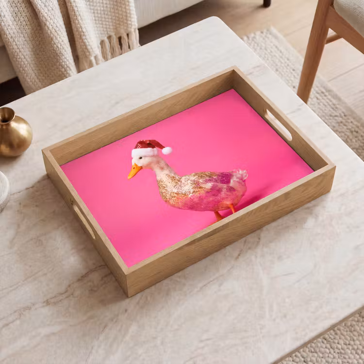Dienblad - Vogel - Kerst - Roze — 2