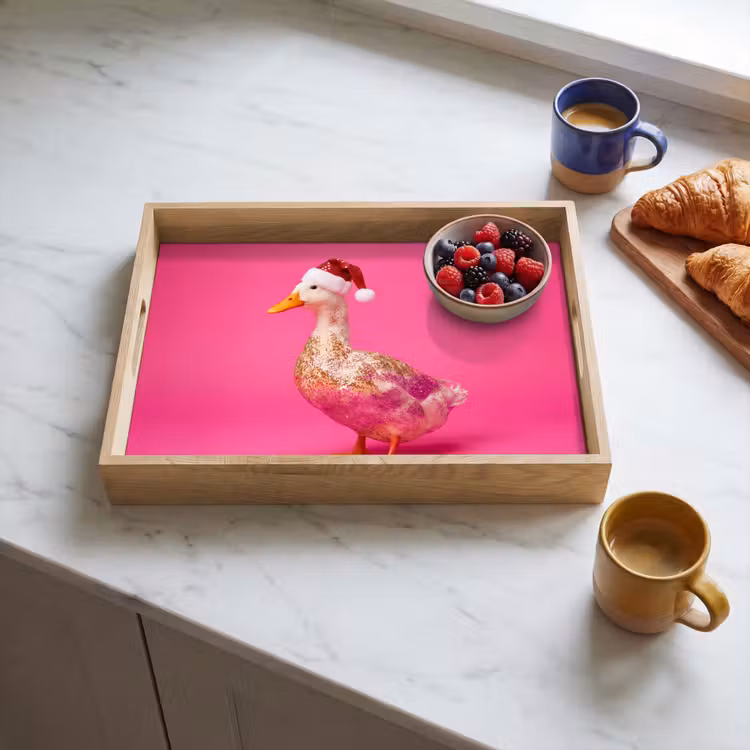 Dienblad - Vogel - Kerst - Roze — 4
