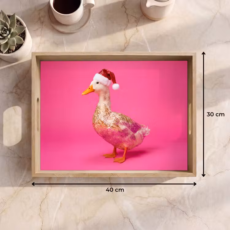 Dienblad - Vogel - Kerst - Roze — 9