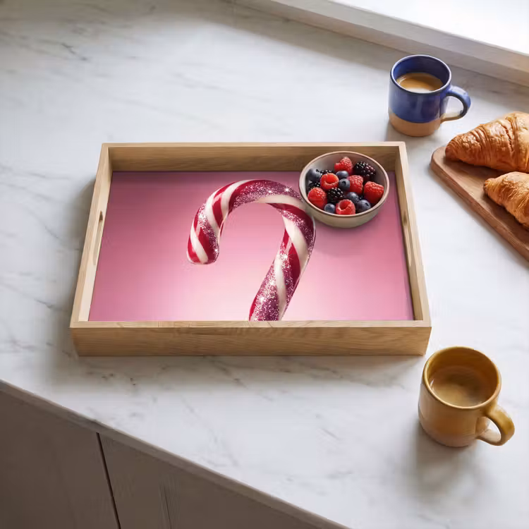Dienblad - Zuurstok - Glinsterend - Roze — 4