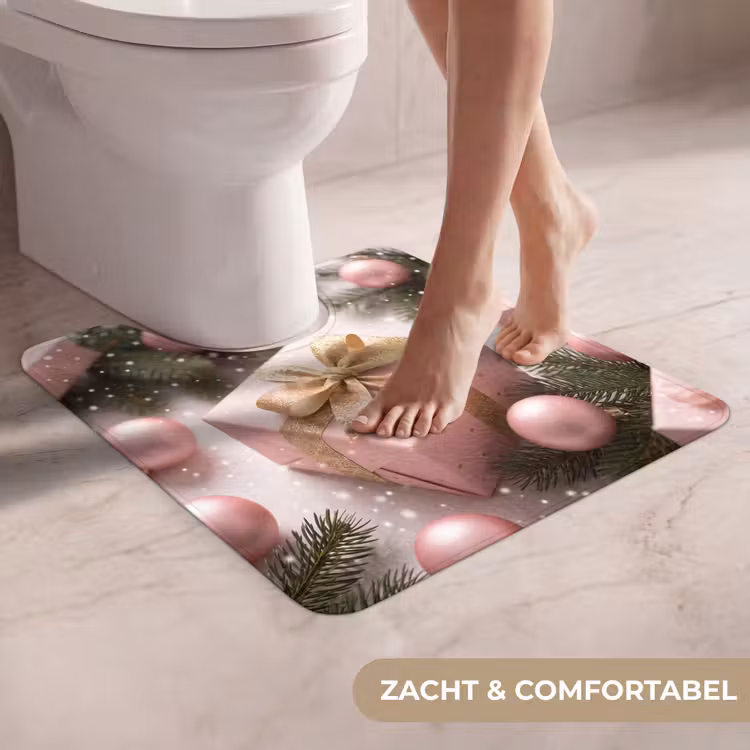 Wc Mat - Cadeau - Kerst - Roze — 5