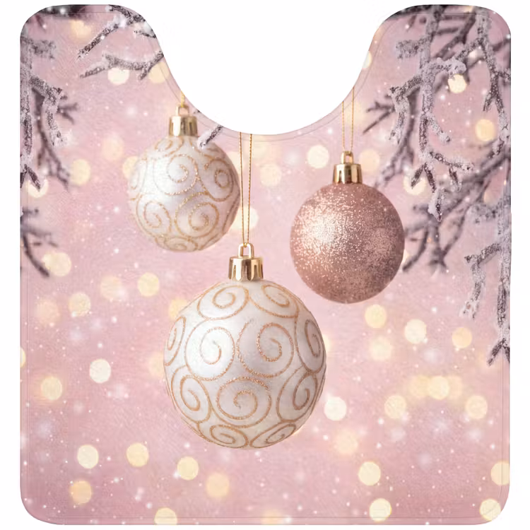 Wc Mat - Kerstbal - Roze - Winter — 1