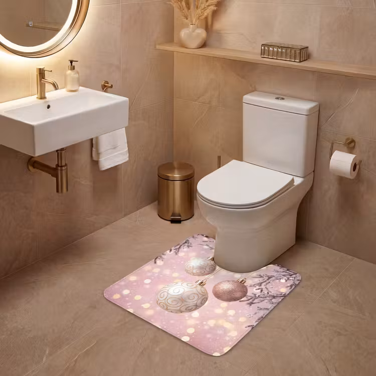 Wc Mat - Kerstbal - Roze - Winter — 3