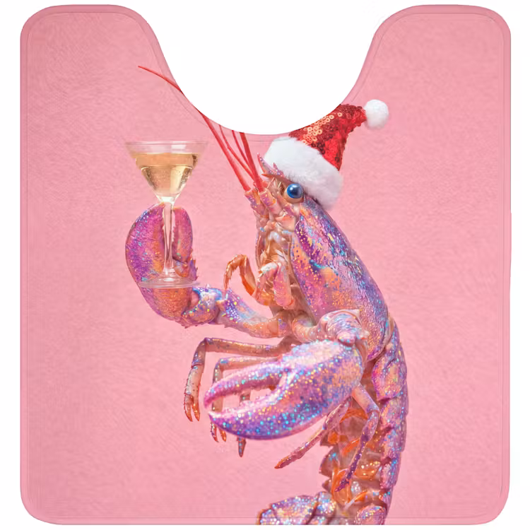 Wc Mat - Kreeft - Kerst - Roze — 1