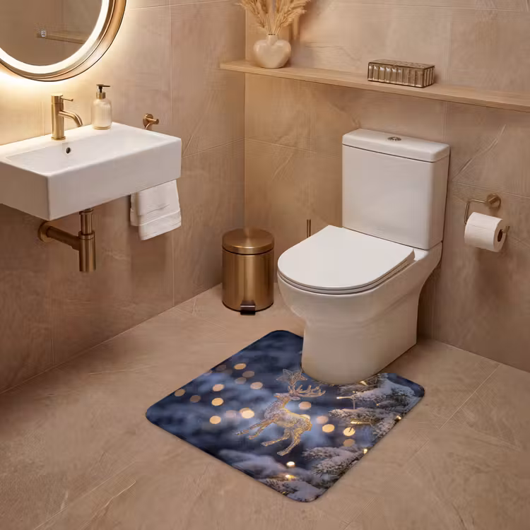 Wc Mat - Rendier - Kerst - Sneeuw — 3