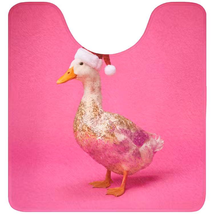 Wc Mat - Vogel - Kerst - Roze