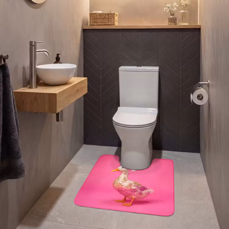 Wc Mat - Vogel - Kerst - Roze — 2