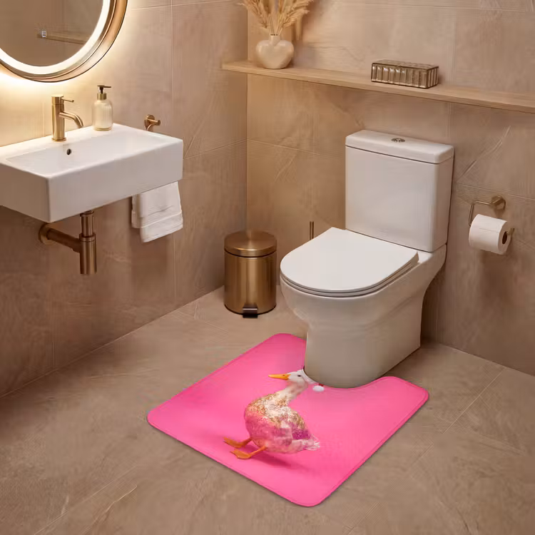 Wc Mat - Vogel - Kerst - Roze — 3