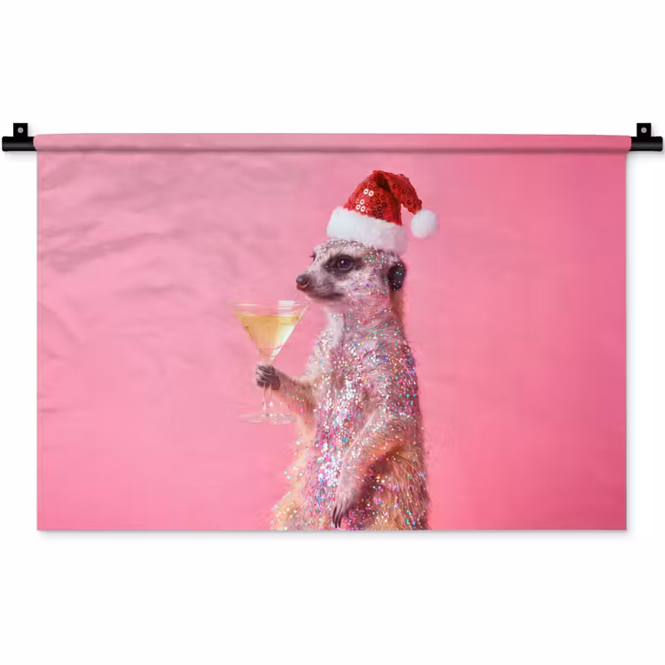 Wandkleed - Dieren - Glitter - Feest — 1