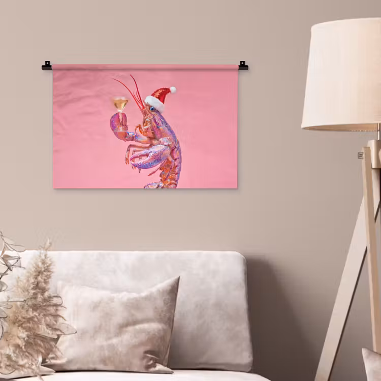 Wandkleed - Kreeft - Kerst - Roze — 2