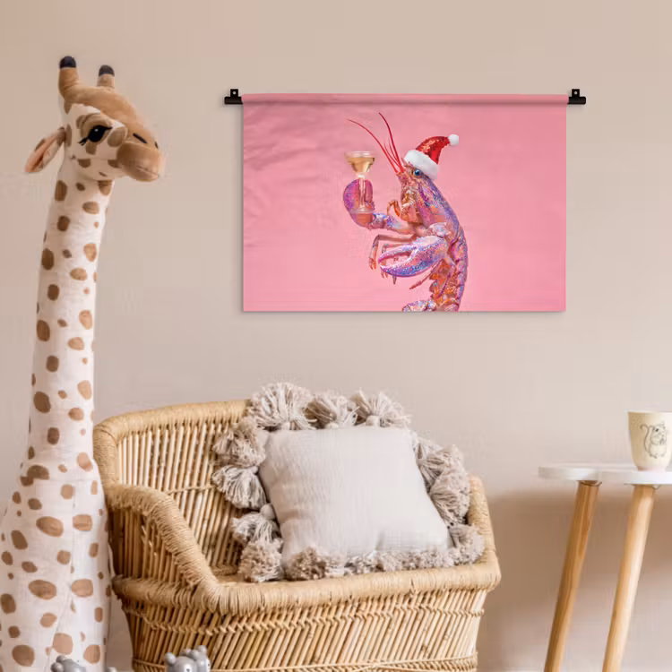 Wandkleed - Kreeft - Kerst - Roze — 5