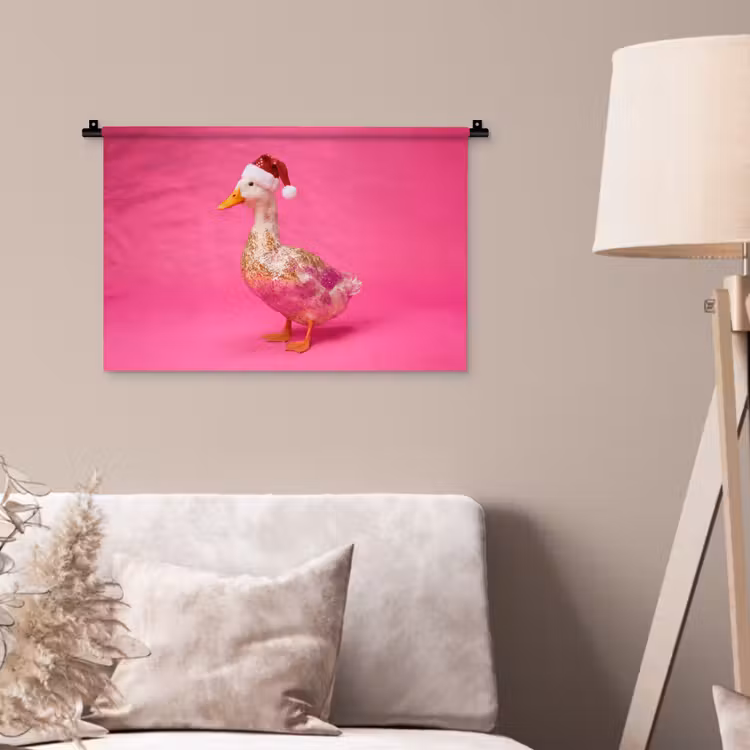 Wandkleed - Vogel - Kerst - Roze — 2