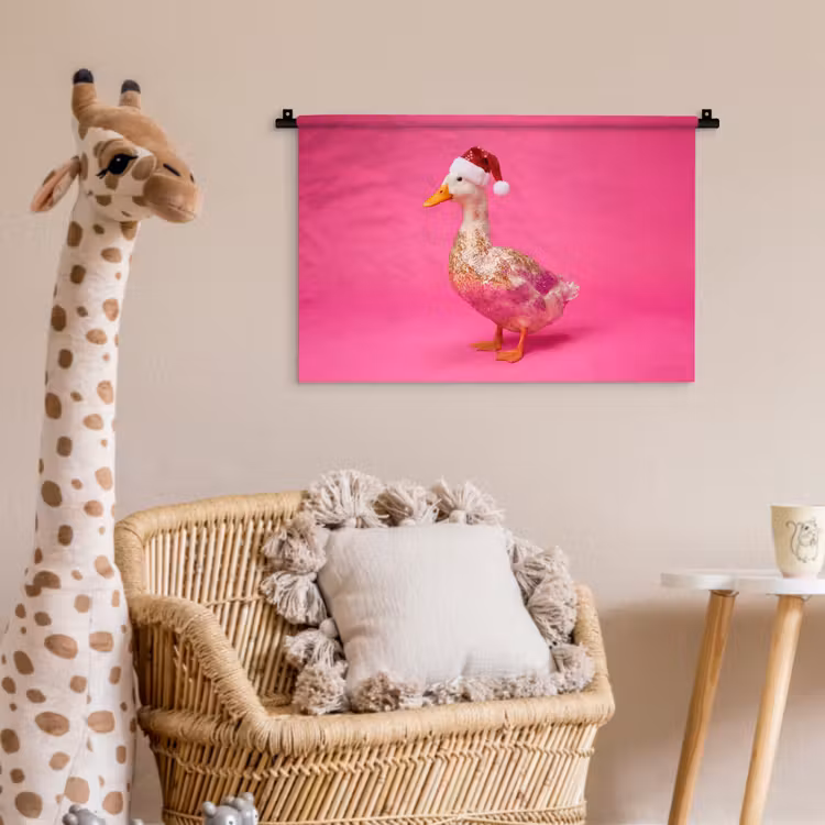 Wandkleed - Vogel - Kerst - Roze — 5