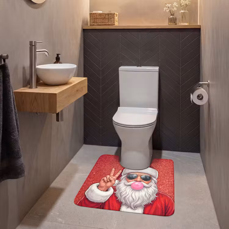 Wc Mat - Kerstman - Zonnebril - Kerst — 2