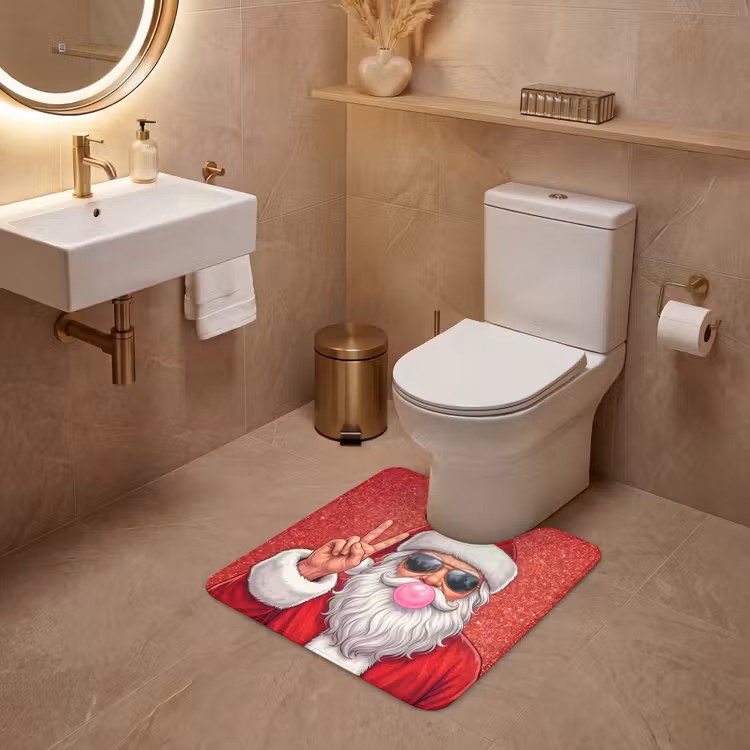 Wc Mat - Kerstman - Zonnebril - Kerst — 3