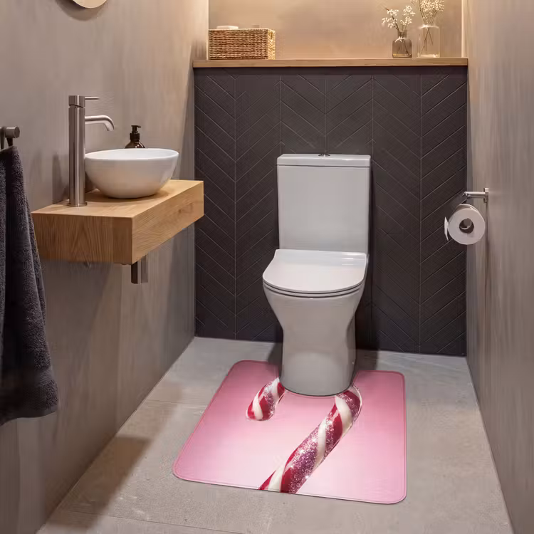 Wc Mat - Zuurstok - Glinsterend - Roze — 2