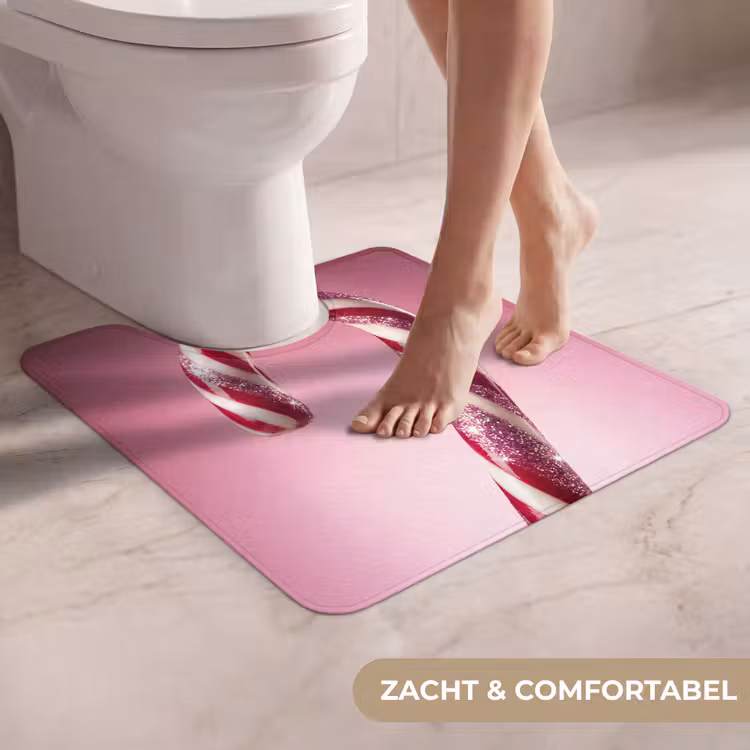 Wc Mat - Zuurstok - Glinsterend - Roze — 5