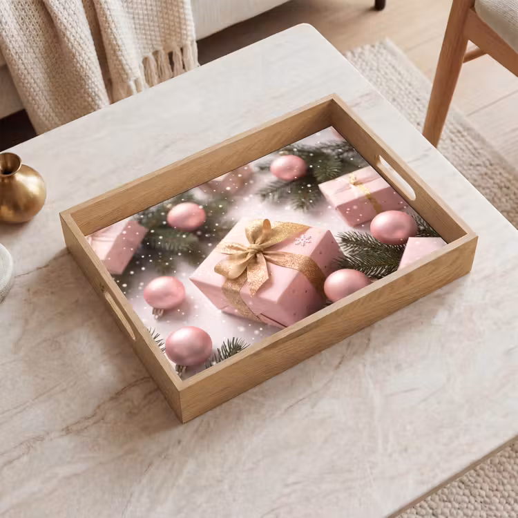 Dienblad - Cadeau - Kerst - Roze — 2