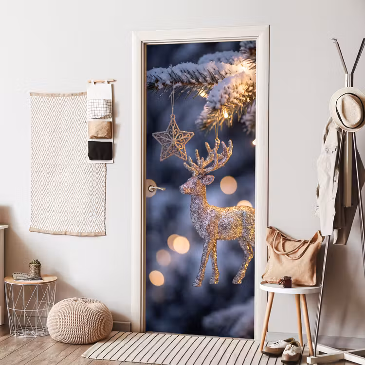 Deursticker - Rendier - Kerst - Sneeuw — 8