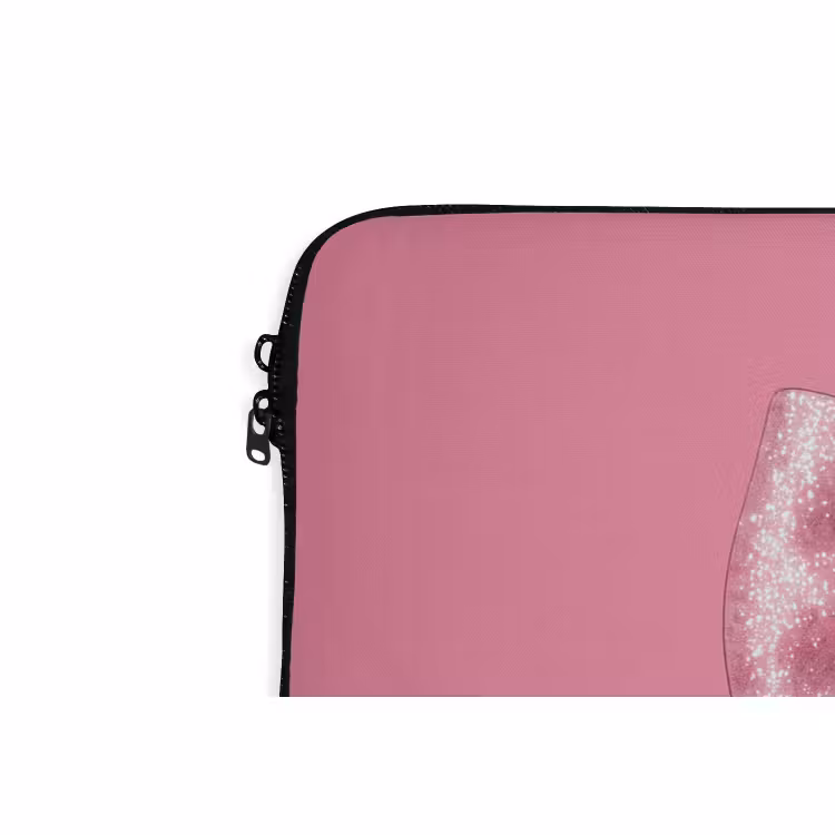 Laptophoes - Roze strik - Glitter — 5