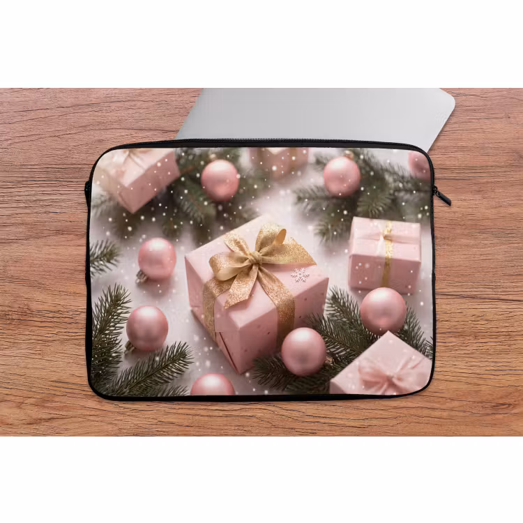 Laptophoes - Cadeau - Kerst - Roze — 2