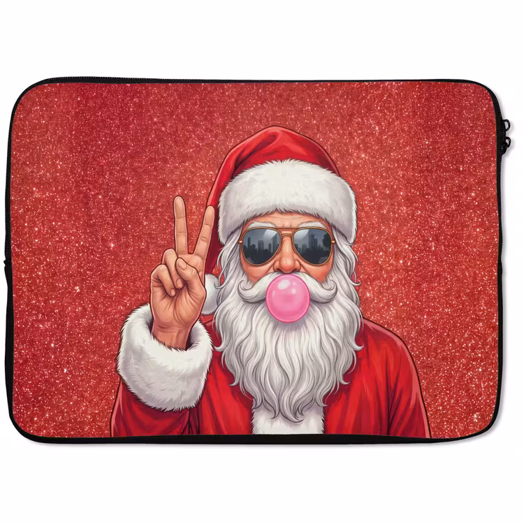 Laptophoes - Kerstman - Zonnebril - Kerst — 1