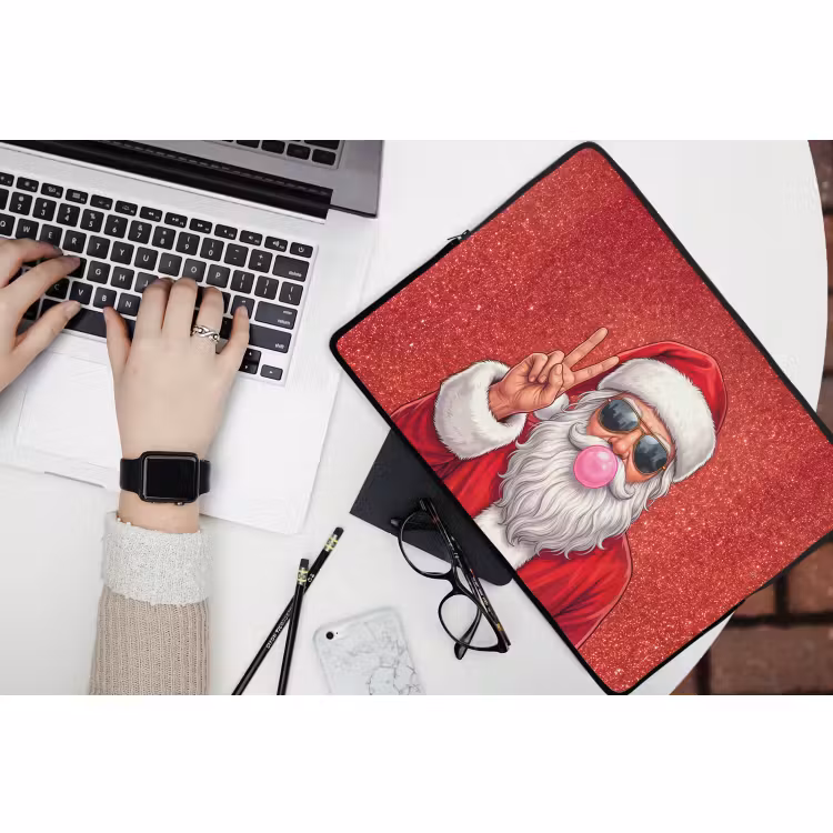 Laptophoes - Kerstman - Zonnebril - Kerst — 3