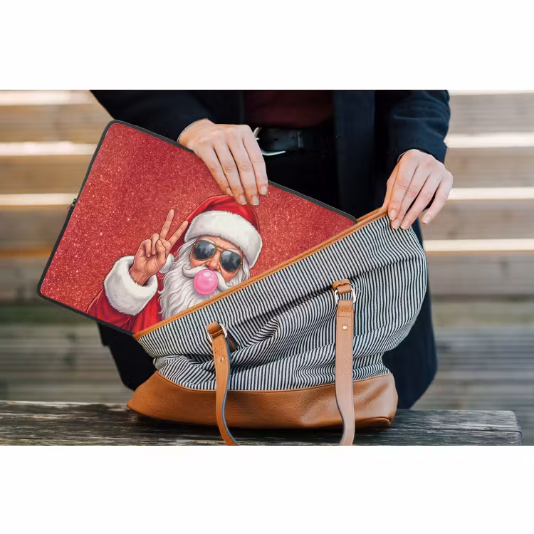 Laptophoes - Kerstman - Zonnebril - Kerst — 4