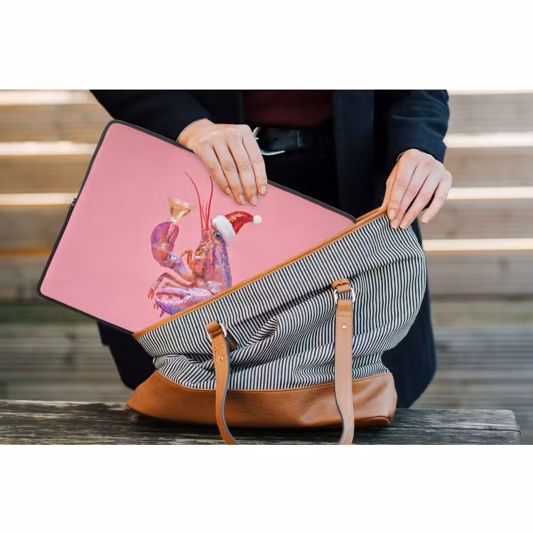 Laptophoes - Kreeft - Kerst - Roze — 4