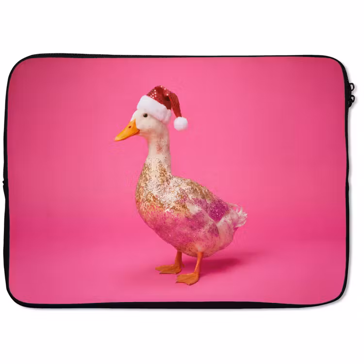 Laptophoes - Vogel - Kerst - Roze
