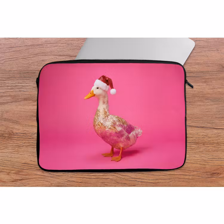 Laptophoes - Vogel - Kerst - Roze — 2