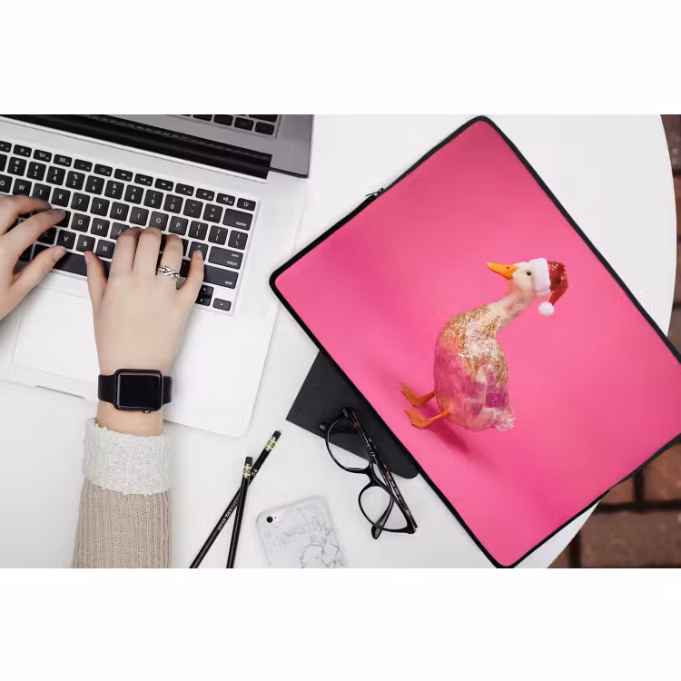 Laptophoes - Vogel - Kerst - Roze — 3