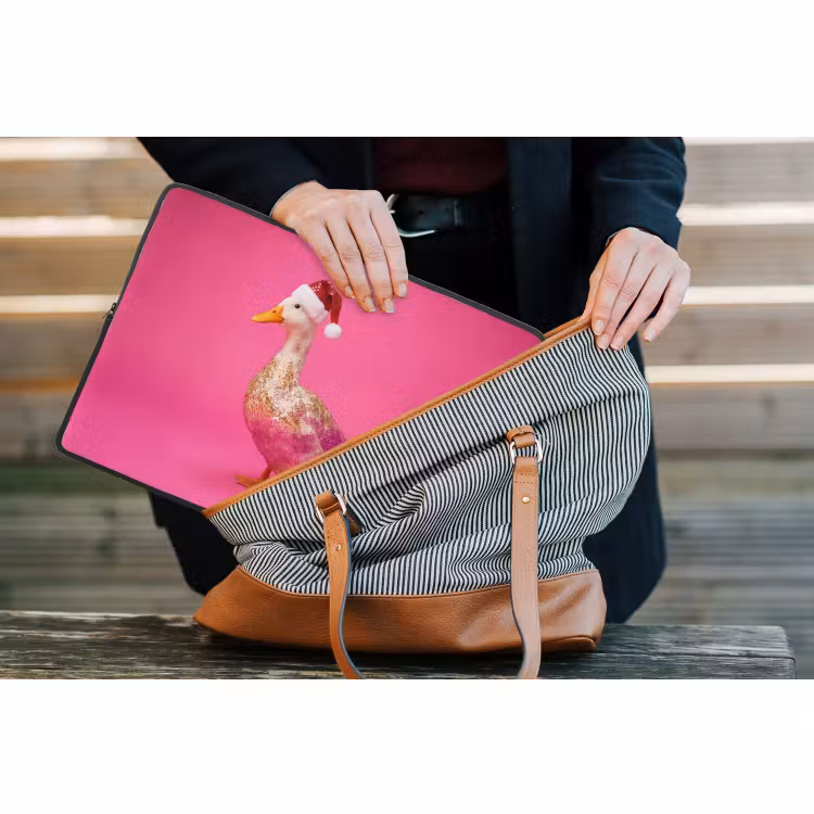 Laptophoes - Vogel - Kerst - Roze — 4