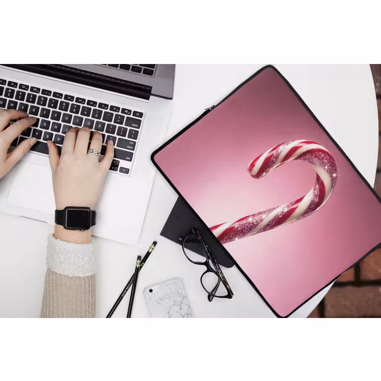 Laptophoes - Zuurstok - Glinsterend - Roze — 3
