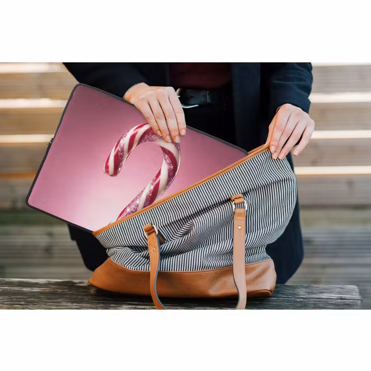 Laptophoes - Zuurstok - Glinsterend - Roze — 4