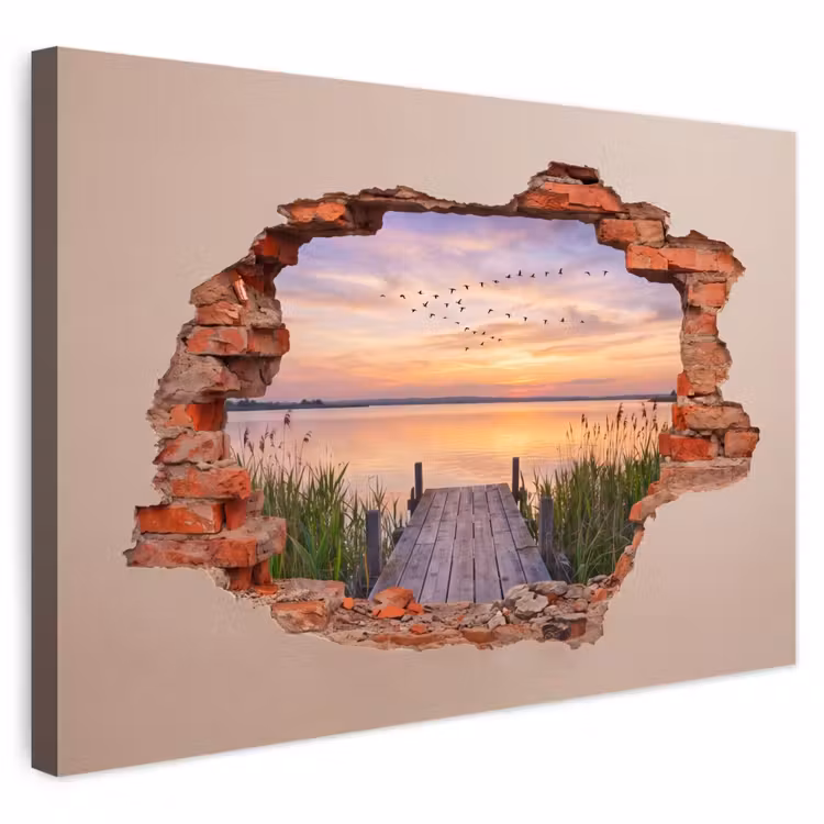Buiten canvas - Muur - Landschap - Illusie — 1