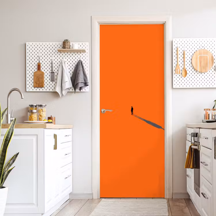 Deursticker - Persoon - Schaduw - Oranje — 7